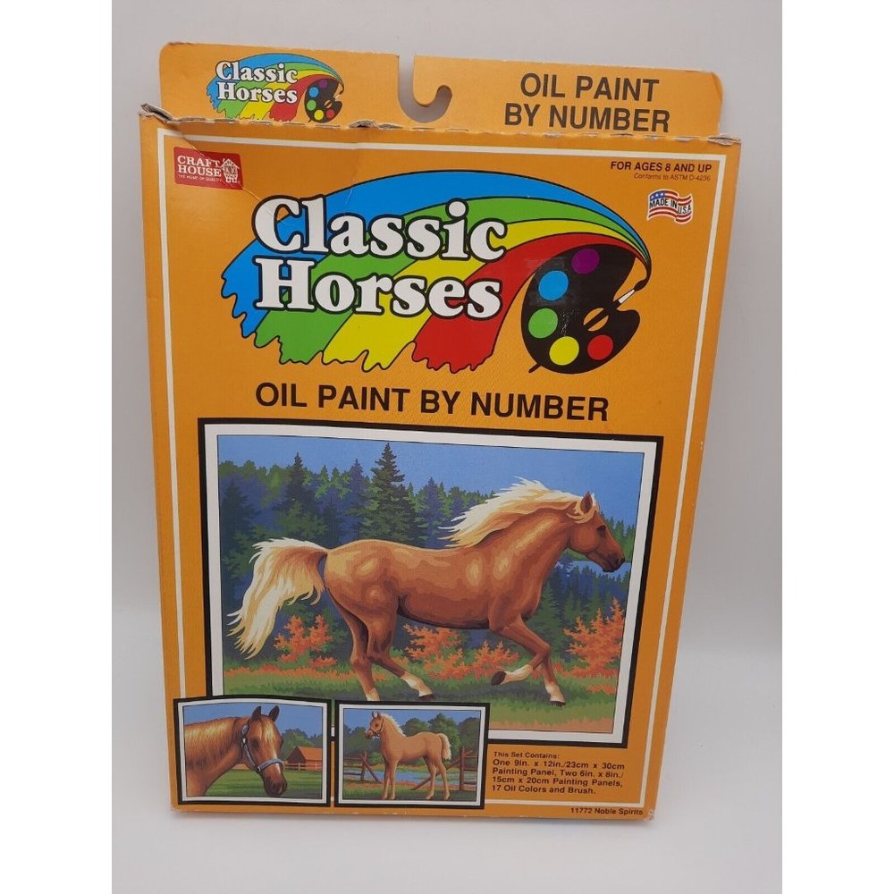 VTG 1995 CRAFT HOUSE Oil Paint by Number 11772 Noble Spirits NOS Sealed